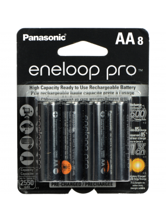 Panasonic eneloop pro AA Batterie ricaricabili NiMH (1,2 V, 2550 mAh, confezione da 8)