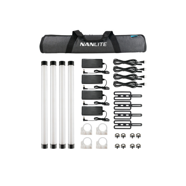 Nanlite PavoTube II 15X RGBWW LED Pixel Tube Kit a 4 luci con batterie interne