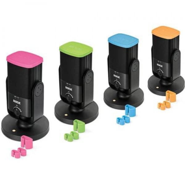 Rode COLORS Cappucci e fermacavi con codice colore per mini microfoni NT-USB (set di 4)