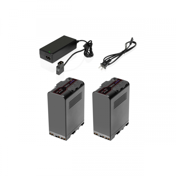 SHAPE Doppia batteria agli ioni di litio BP-U100 con caricabatterie portatile D-Tap (6800 mAh)