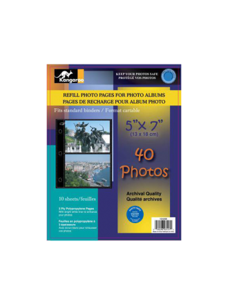 Album fotografico pagine di ricarica 5X7 2up - 10 fogli 40 foto - Nero