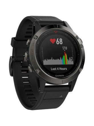Garmin fenix 5 Orologio GPS per l'allenamento multisport (grigio ardesia, banda nera)