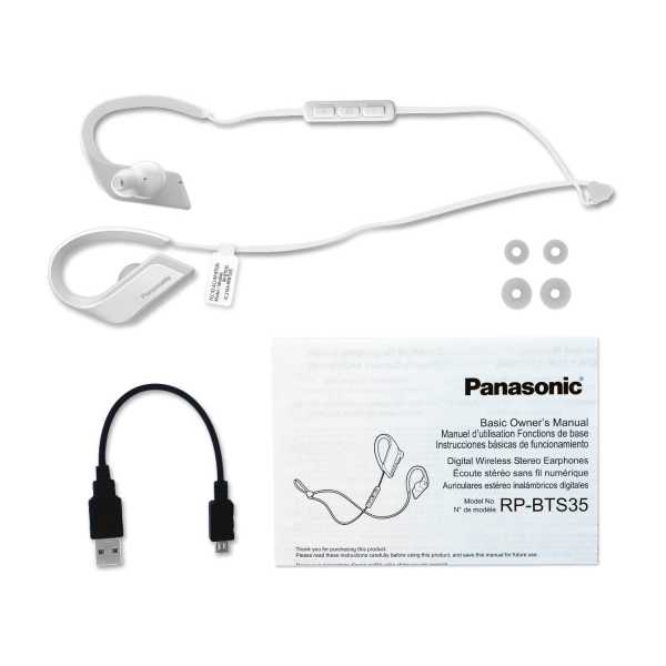Panasonic WINGS Auricolari sportivi Bluetooth senza fili ultraleggeri - Bianco