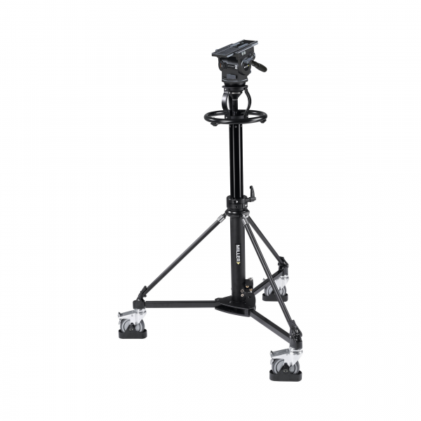 MILLER System ArrowX3 Combo Pedestal - gamma di carico utile della testa fluida 1 kg - 19 kg (2,2 libbre - 41,8 libbre) Gamma da 41,8 a 55,6" con testa, 2 maniglie per la panoramica