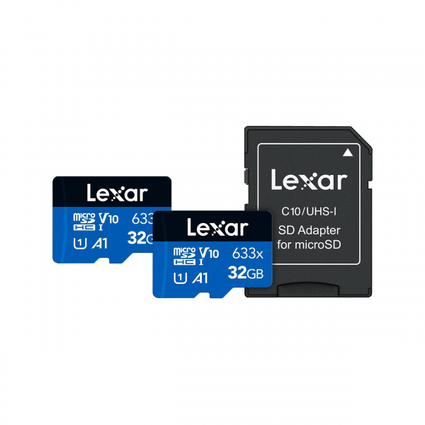 Scheda di memoria microSDHC ad alte prestazioni 633x UHS-I di Lexar da 32 GB con adattatore SD (confezione da 2)