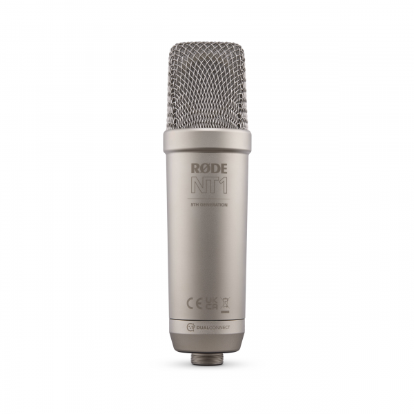 RODE NT1 Microfono a condensatore cardioide a diaframma largo di quinta generazione XLR/USB - Argento