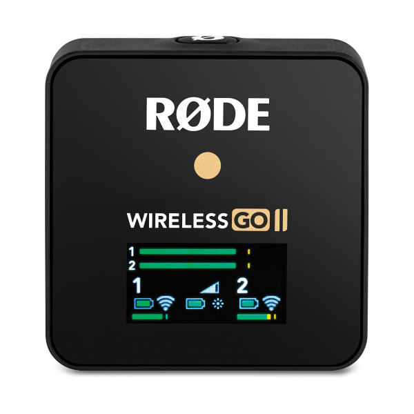 Sistema microfonico digitale compatto senza fili/registratore Rode Wireless GO II a set singolo, 2,4 GHz - Nero