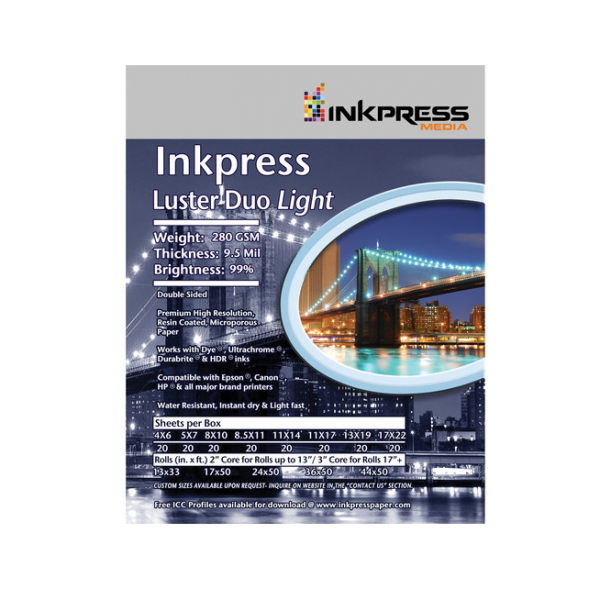 Carta fotografica Inkpress Luster Duo - 8,5 x 11" - 20 fogli