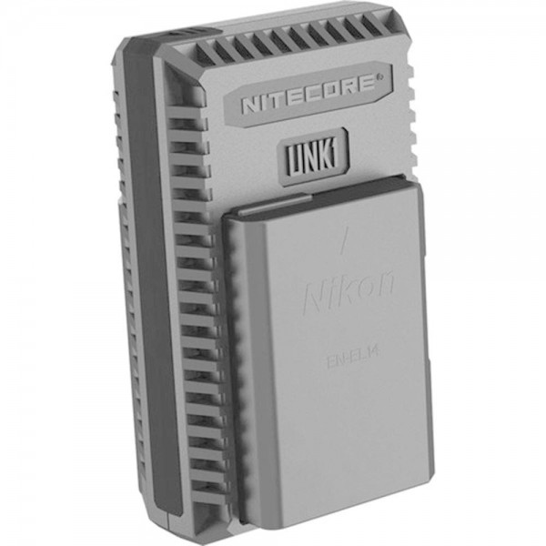 Caricabatterie Nitecore UNK1 a doppio slot per batterie Nikon EN-EL14, EN-EL14a e EN-EL15